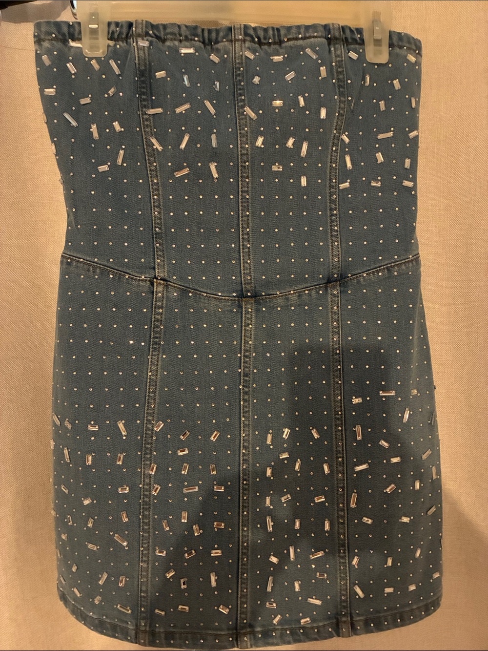 BNWT Gianni Bini Embellished Dark Blue Denim Mini Skirt
